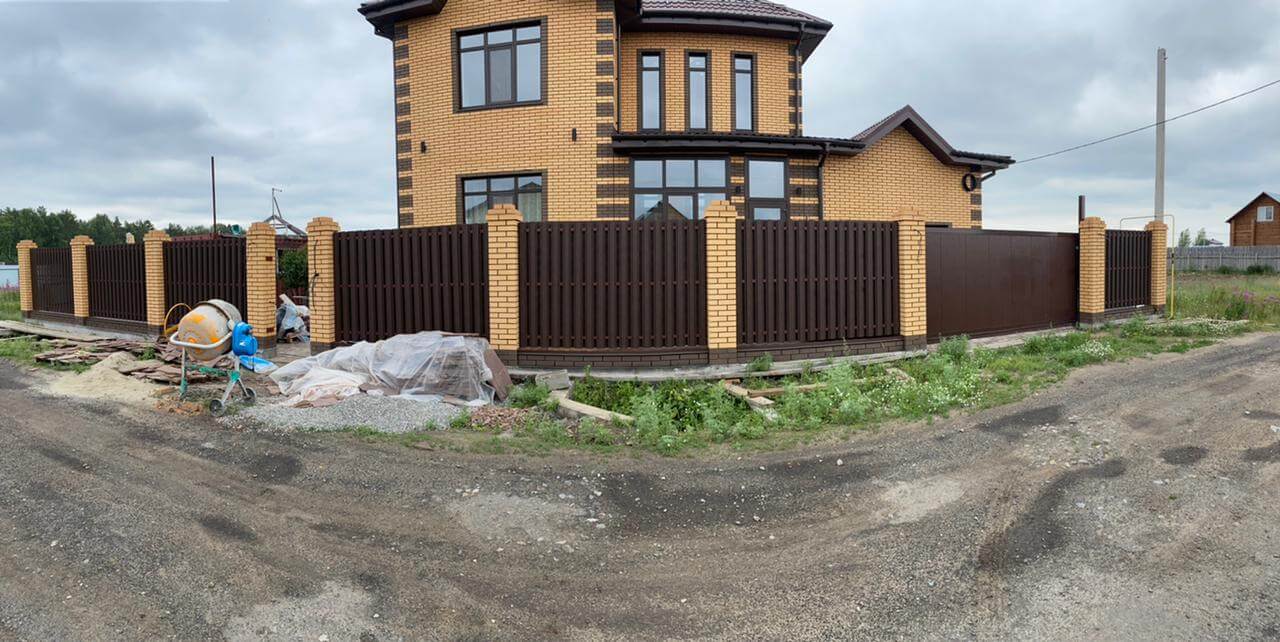забор из штакетника Шоколад двухсторонний фото1 в Солнечногорске