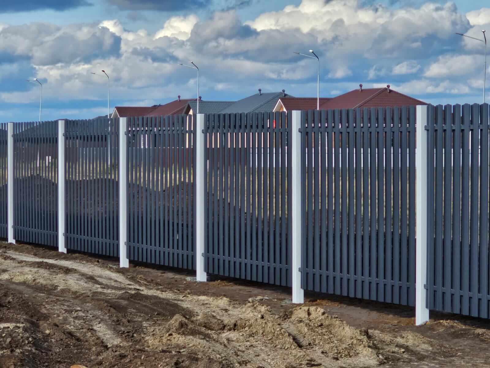 Забор из евроштакетника 234м RAL7024/7024 Серый Графит двусторонний в Солнечногорске