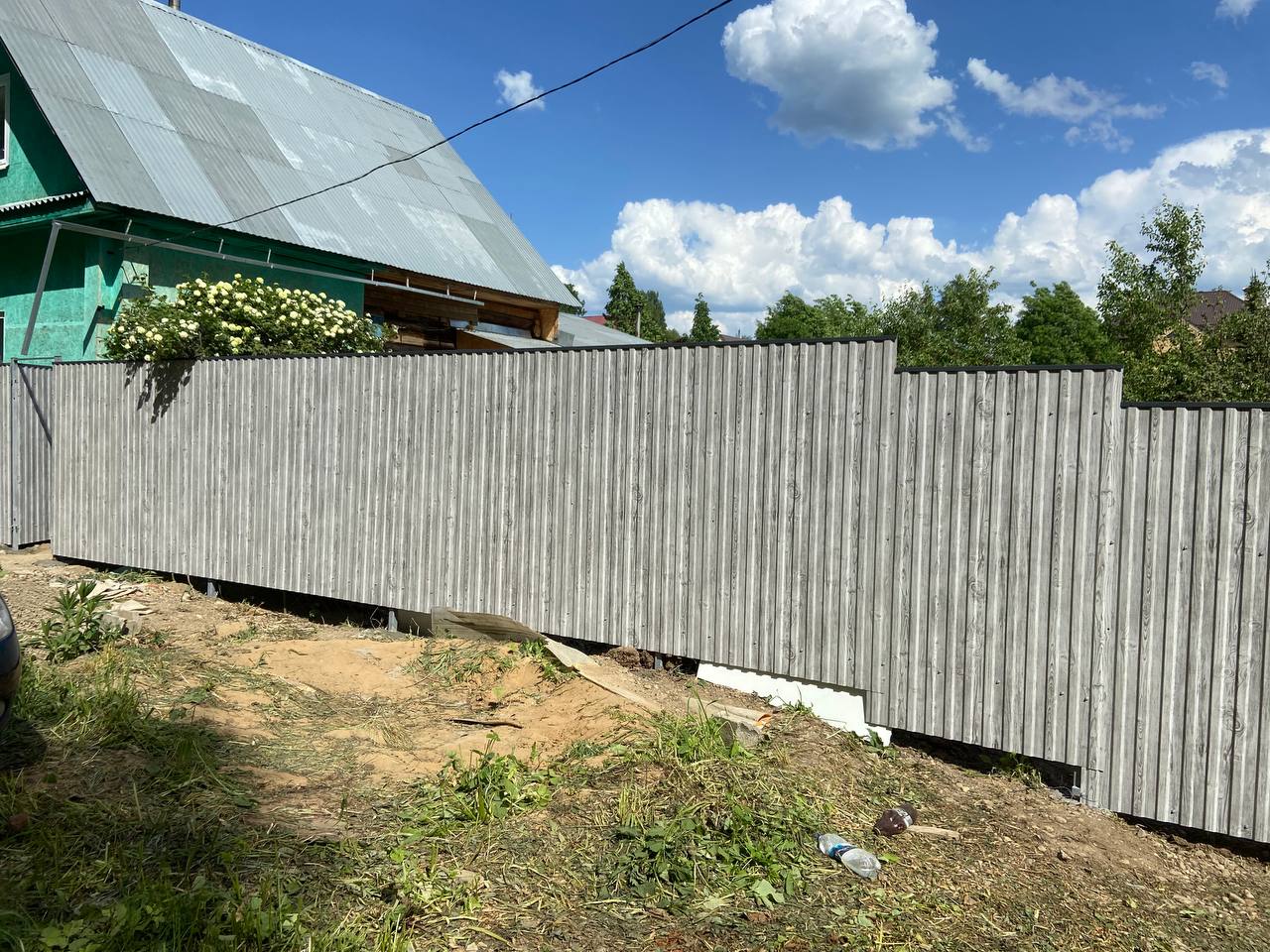 Забор из профнастила НС-10 42м Светлая Береза SteelArt фото 7 в Солнечногорске